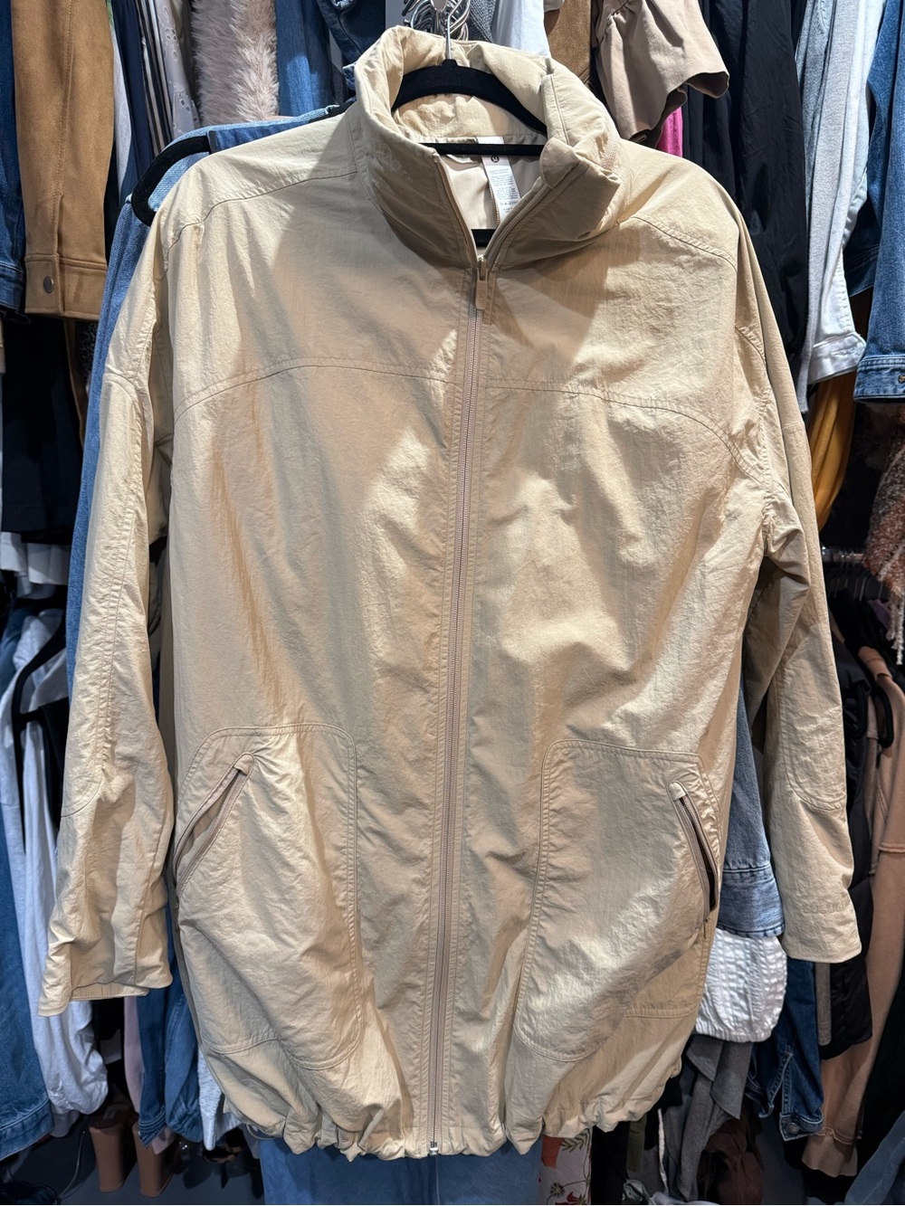 Athleta Beige Lightweight Trench Jacket